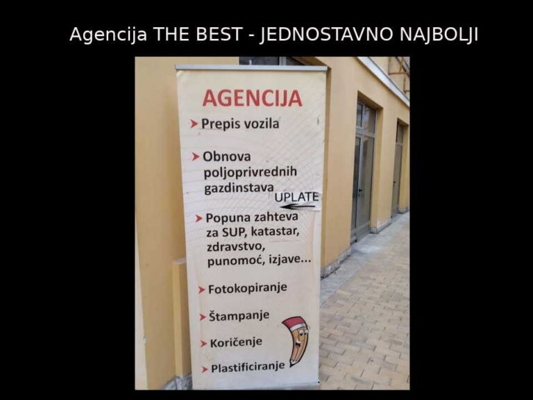 Naše usluge: Agencija THE BEST – BAČ